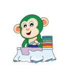 Very Busy Time Funny Little Green Monkey（個別スタンプ：32）