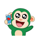 Very Busy Time Funny Little Green Monkey（個別スタンプ：33）