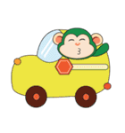 Very Busy Time Funny Little Green Monkey（個別スタンプ：34）