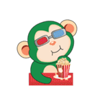 Very Busy Time Funny Little Green Monkey（個別スタンプ：35）