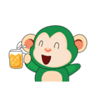 Very Busy Time Funny Little Green Monkey（個別スタンプ：37）