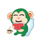 Very Busy Time Funny Little Green Monkey（個別スタンプ：38）