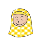 yellow scarf girl（個別スタンプ：1）