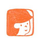 えんぴつで描いた素朴な顔シリーズ（個別スタンプ：1）