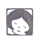 えんぴつで描いた素朴な顔シリーズ（個別スタンプ：5）