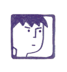 えんぴつで描いた素朴な顔シリーズ（個別スタンプ：14）