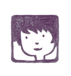 えんぴつで描いた素朴な顔シリーズ（個別スタンプ：19）