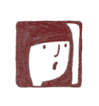 えんぴつで描いた素朴な顔シリーズ（個別スタンプ：24）