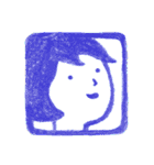 えんぴつで描いた素朴な顔シリーズ（個別スタンプ：25）