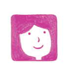 えんぴつで描いた素朴な顔シリーズ（個別スタンプ：32）