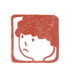 えんぴつで描いた素朴な顔シリーズ（個別スタンプ：34）