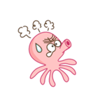 Mischievous and Lovely Pink Octopus（個別スタンプ：3）