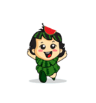 Girl with Watermelon on her head（個別スタンプ：1）