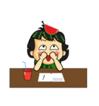 Girl with Watermelon on her head（個別スタンプ：2）