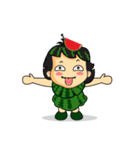 Girl with Watermelon on her head（個別スタンプ：4）