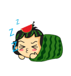 Girl with Watermelon on her head（個別スタンプ：11）