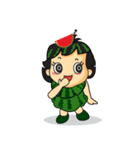 Girl with Watermelon on her head（個別スタンプ：12）