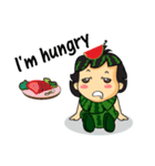 Girl with Watermelon on her head（個別スタンプ：13）