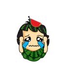 Girl with Watermelon on her head（個別スタンプ：21）