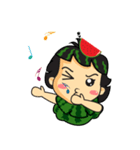 Girl with Watermelon on her head（個別スタンプ：22）