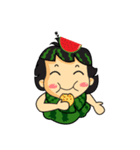 Girl with Watermelon on her head（個別スタンプ：32）