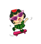 Girl with Watermelon on her head（個別スタンプ：33）