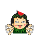 Girl with Watermelon on her head（個別スタンプ：34）