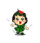 Girl with Watermelon on her head（個別スタンプ：35）