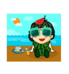 Girl with Watermelon on her head（個別スタンプ：38）