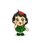 Girl with Watermelon on her head（個別スタンプ：40）