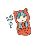 ネコっぽい娘とトカゲ氏（個別スタンプ：19）