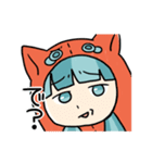 ネコっぽい娘とトカゲ氏（個別スタンプ：21）