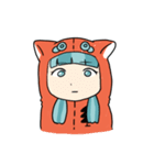 ネコっぽい娘とトカゲ氏（個別スタンプ：34）