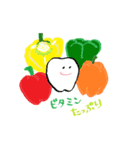 ホワイト君の野菜生活（個別スタンプ：1）