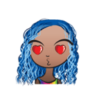 Blue hair Ava（個別スタンプ：3）