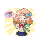 Little Friend: Jenny and Frog（個別スタンプ：1）