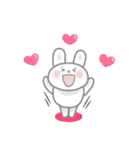 おちゃめなピンクほっぺの白うさぎちゃん（個別スタンプ：4）