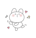 おちゃめなピンクほっぺの白うさぎちゃん（個別スタンプ：5）