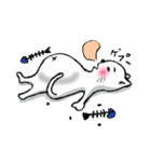 手描きしろねこ～日常のあいさつ～（個別スタンプ：4）