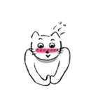 手描きしろねこ～日常のあいさつ～（個別スタンプ：8）