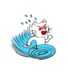 手描きしろねこ～日常のあいさつ～（個別スタンプ：11）