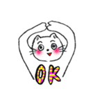 手描きしろねこ～日常のあいさつ～（個別スタンプ：12）