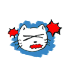 手描きしろねこ～日常のあいさつ～（個別スタンプ：15）