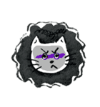 手描きしろねこ～日常のあいさつ～（個別スタンプ：17）