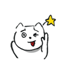 手描きしろねこ～日常のあいさつ～（個別スタンプ：18）