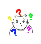 手描きしろねこ～日常のあいさつ～（個別スタンプ：24）