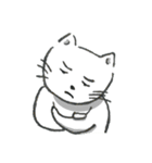 手描きしろねこ～日常のあいさつ～（個別スタンプ：26）