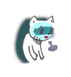 手描きしろねこ～日常のあいさつ～（個別スタンプ：33）