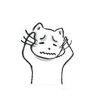 手描きしろねこ～日常のあいさつ～（個別スタンプ：34）