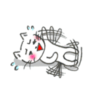 手描きしろねこ～日常のあいさつ～（個別スタンプ：35）